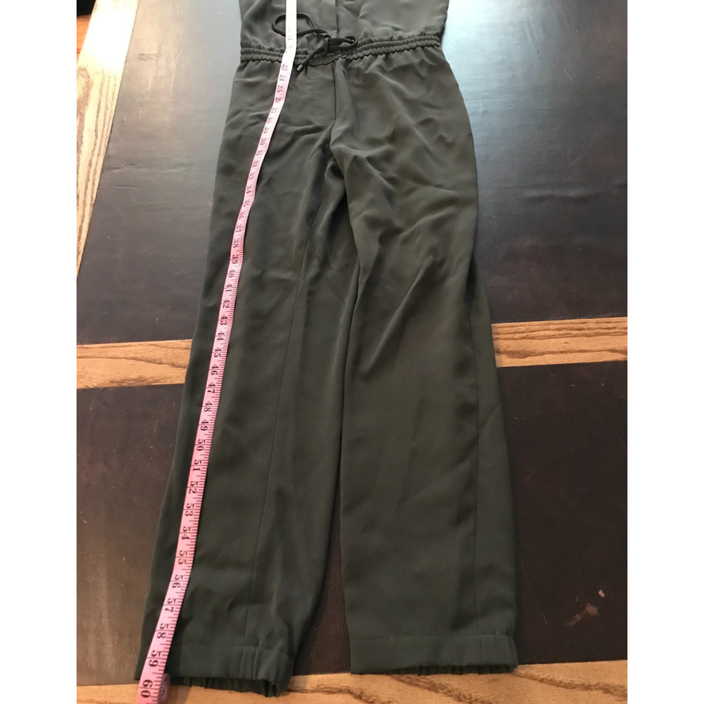 Vince Women's Sleeveless Olive Green Drawstring Waist Jumpsuit - Size 10 - Picture 10 of 12